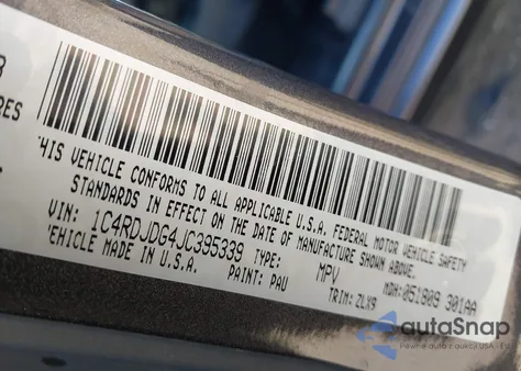 2018 Dodge Durango Gt Awd из США, поврежденный, VIN 1C4RDJDG4JC395339